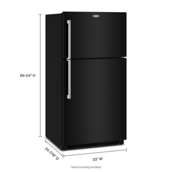 Maytag 33-Inch Wide Top-Freezer Refrigerator with Garage Mode?21 Cu. Ft.-MRTX5121TB