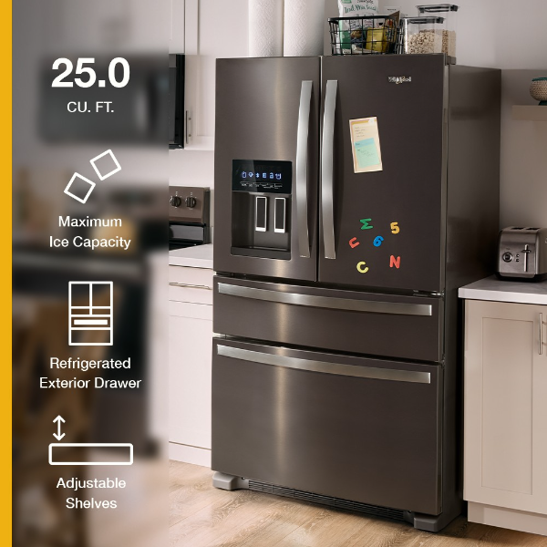 Whirlpool 36-Inch Wide French Door Bottom Mount Refrigerator - 25 cu. ft.-WRMF3636RZ