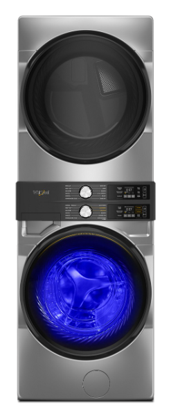 Whirlpool Front Load Laundry Tower 4.5 cu. ft. Washer & 7.4 cu. ft. Electric Dryer-WEF5727TR