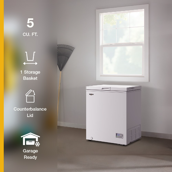 Whirlpool 5 cu. ft. Chest Freezer with 1 Storage Basket-WZCN315TW