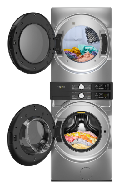 Whirlpool Front Load Laundry Tower 4.5 cu. ft. Washer & 7.4 cu. ft. Electric Dryer-WEF5727TR