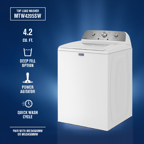 Maytag 4.2 Cu. Ft. Capacity Top Load Washer-MTW4205SW