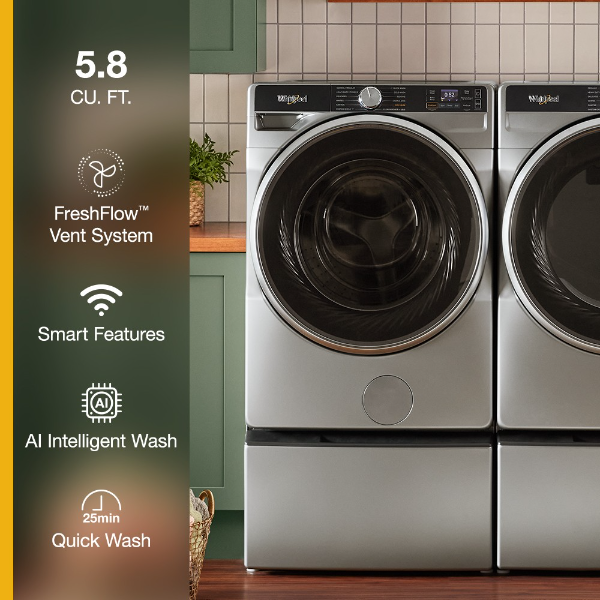 Whirlpool 5.0 cu. ft. Smart Front Load ENERGY STAR? Washer with the FreshFlow? Vent System-WFW6720RR