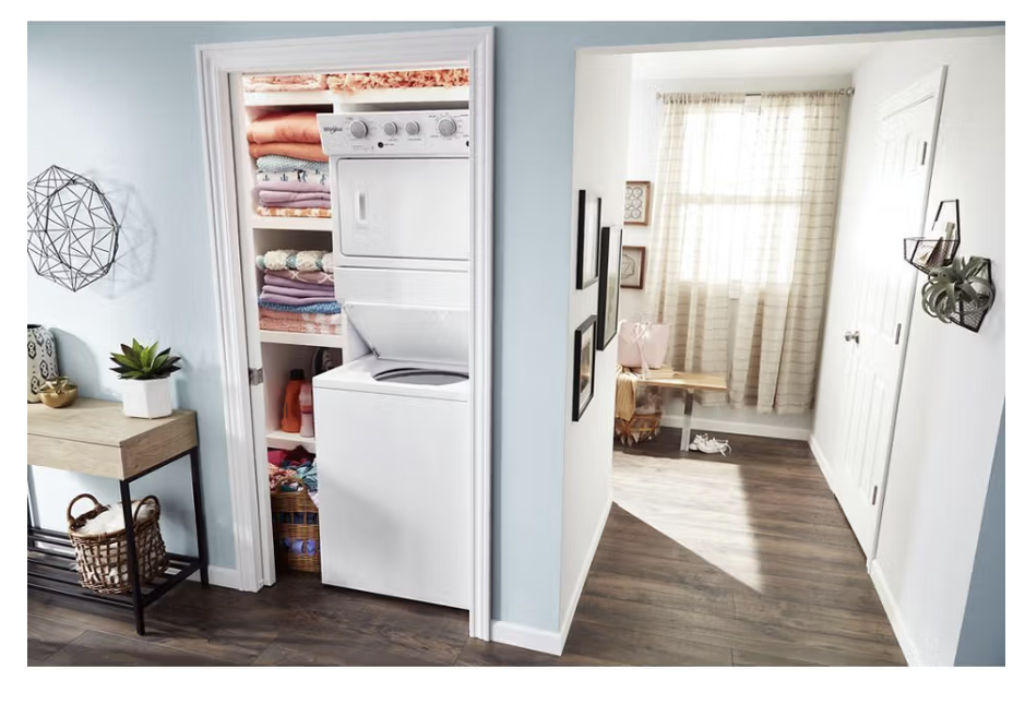 Whirlpool 3.5 cu.ft Electric Stacked Laundry Center 9 Wash cycles and AutoDry™