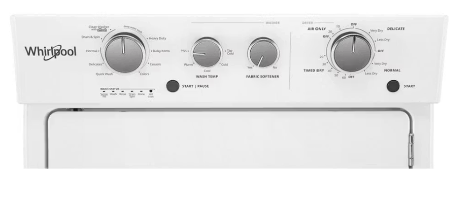 Whirlpool 3.5 cu.ft Electric Stacked Laundry Center 9 Wash cycles and AutoDry™