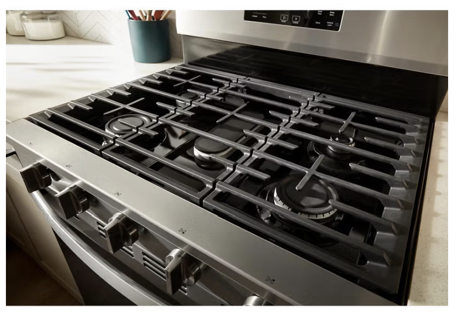 Whirlpool 30-inch Gas Range with Air Cooking Technology, No Preheat Air Fry and Air Baking and Self Clean