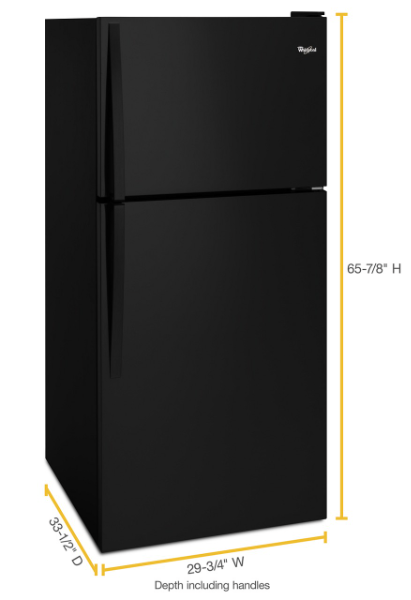 Whirlpool 30-inch Wide Top Freezer Refrigerator - 18 cu. ft.-WRT318FZDB