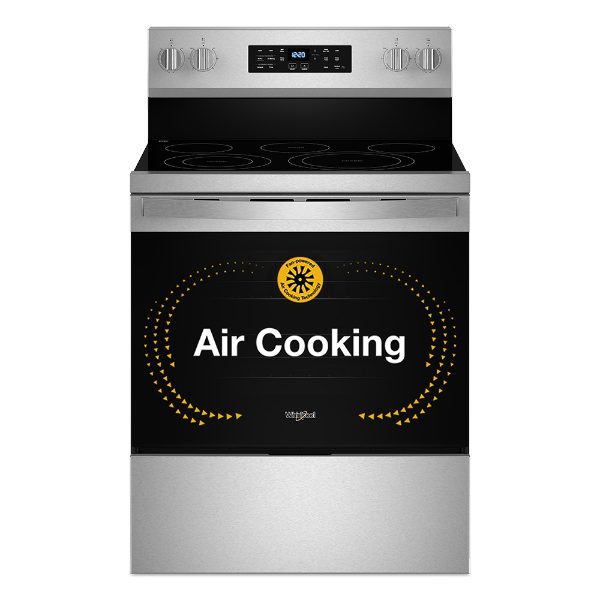 Whirlpool 30-inch Energy Star Electric Range with Air Cooking Technology, No Preheat Air Fry and Air Baking and Self Clean-WFES5030RS