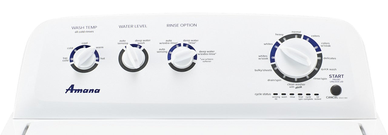 Amana 3.8 Cu. Ft. Large Capacity Top Load Washer with High-Efficiency Agitator