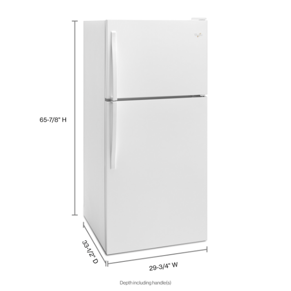 Whirlpool 30-inch Wide Top Freezer Refrigerator - 18 cu. ft.-WRT318FZDW
