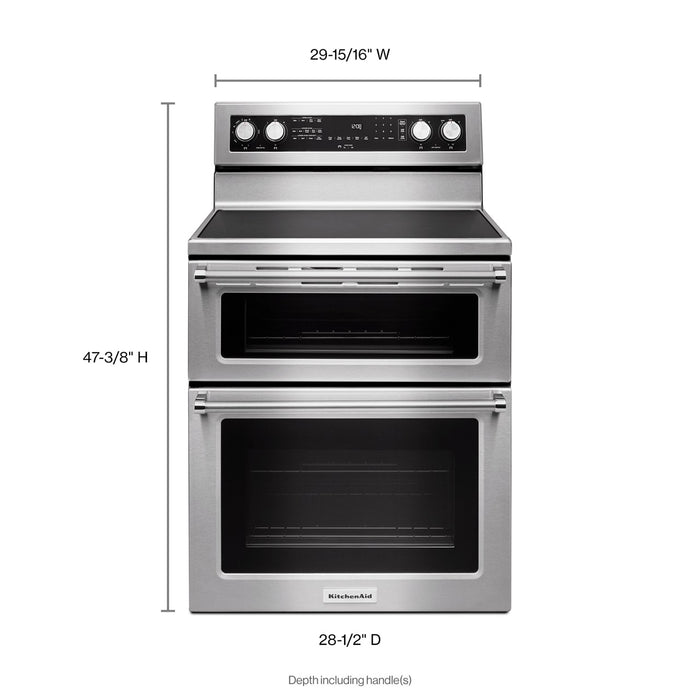 Kitchenaid 30-Inch 5 Burner Electric Double Oven Convection Range