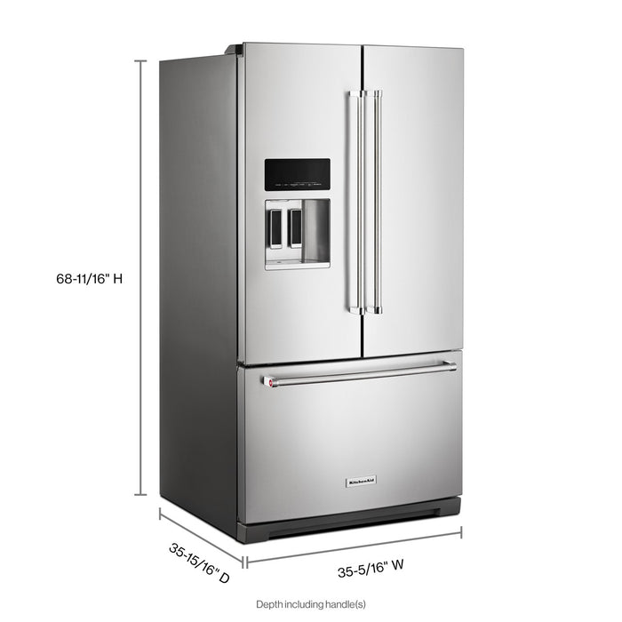 Kitchenaid 26.8 Cu. Ft. Standard-Depth French Door Refrigerator with Exterior Ice and Water Dispenser