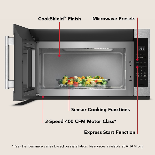 KitchenAid 2.1 Cu. Ft. Microwave Hood Combination with a Handle-KMMS330SPS