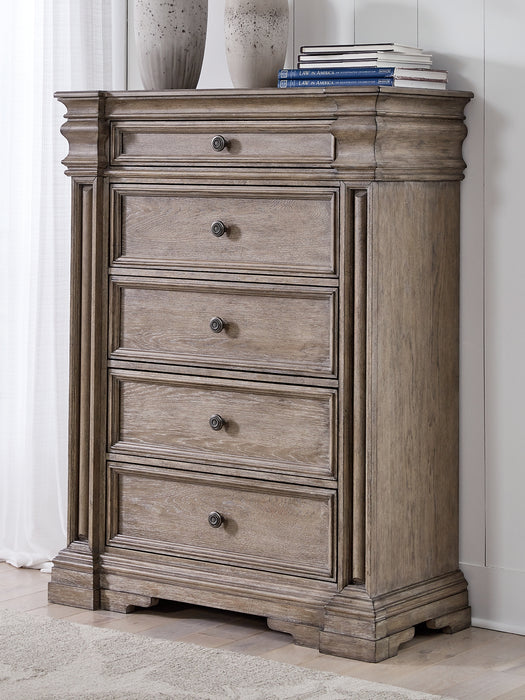 Blairhurst King Panel Bed with Mirrored Dresser and Chest