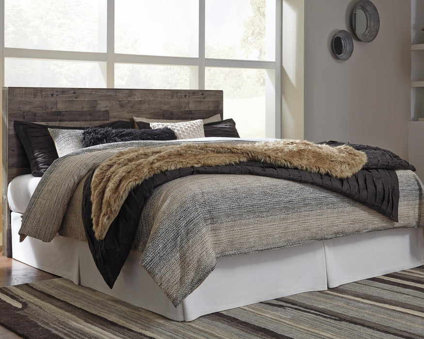 Derekson King Panel Headboard Bed with Mirrored Dresser
