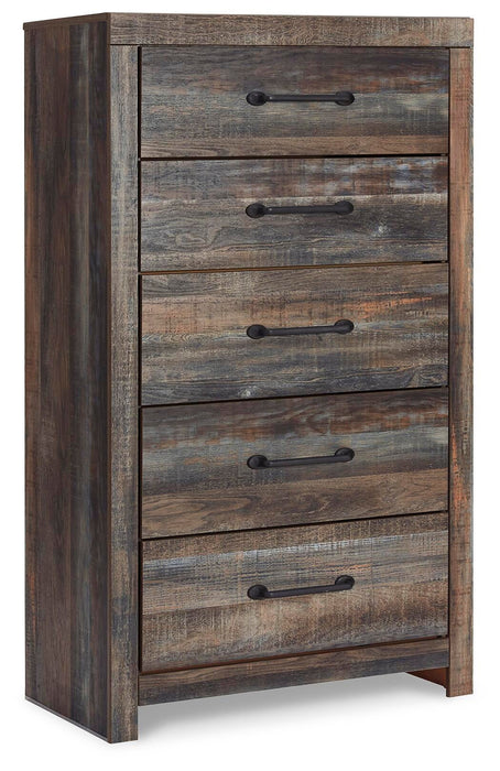 Drystan King Panel Bed, Dresser, Mirror, Chest and Nightstand