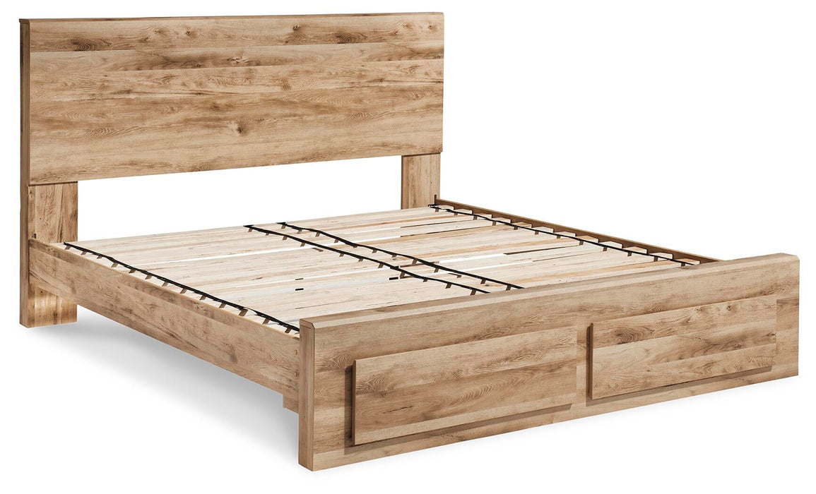 Hyanna King Panel Storage Bed, Dresser, Mirror, Chest and Nightstand