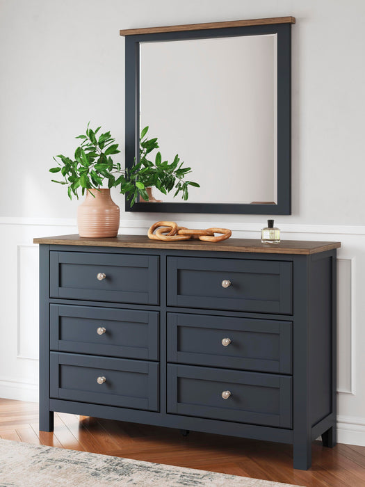 Landocken Twin Panel Headboard, Dresser, Mirror and Nightstand