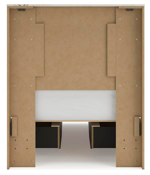 Lawroy Twin Panel Bed with Storage, Dresser, Mirror, Chest and Nightstand