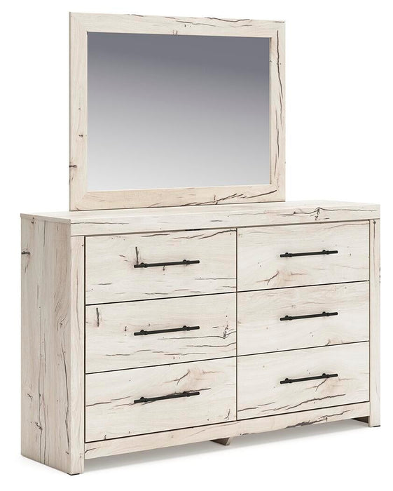 Lawroy Twin Panel Bed with Storage, Dresser, Mirror and Nightstand
