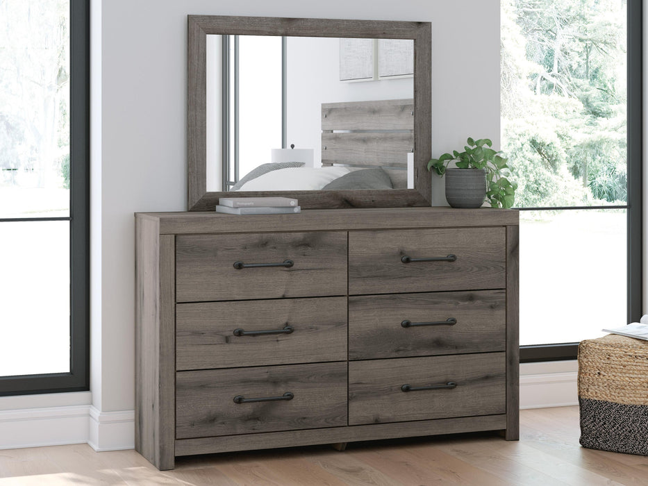 Graystorm Full Panel Storage Bed, Dresser, Mirror, Chest and Nightstand