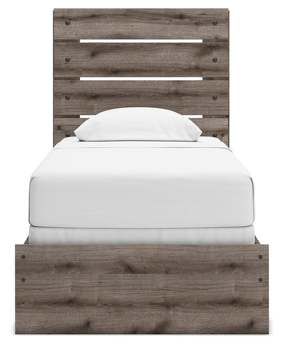 Graystorm Twin Panel Bed, Dresser, Mirror and Nightstand