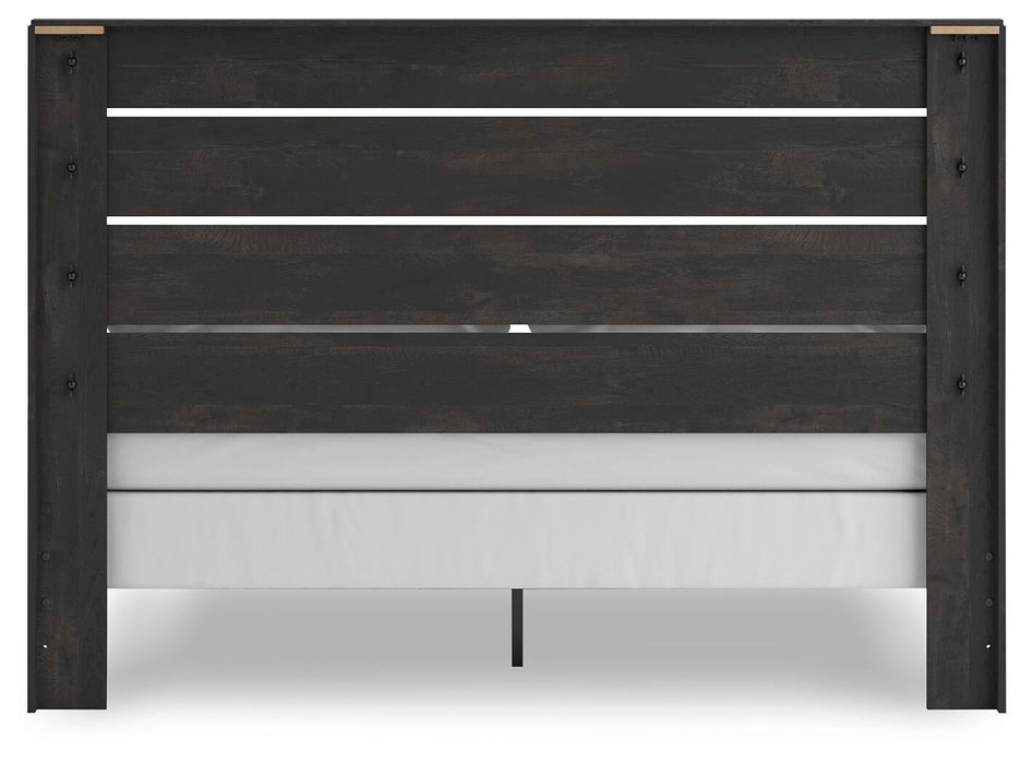 Hollivern King Panel Bed, Dresser, Mirror, Chest and Nightstand