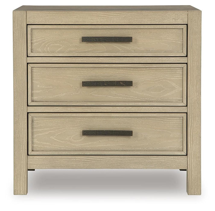 Calmoro Queen Bookcase Bed with Mirrored Dresser and Nightstand