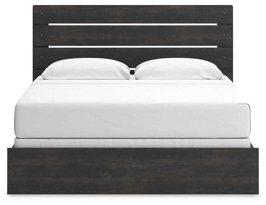 Hollivern King Panel Bed, Dresser, Mirror and Nightstand