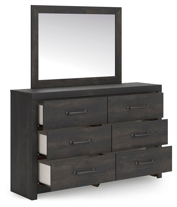 Hollivern Full Panel Bed, Dresser, Mirror and Nightstand