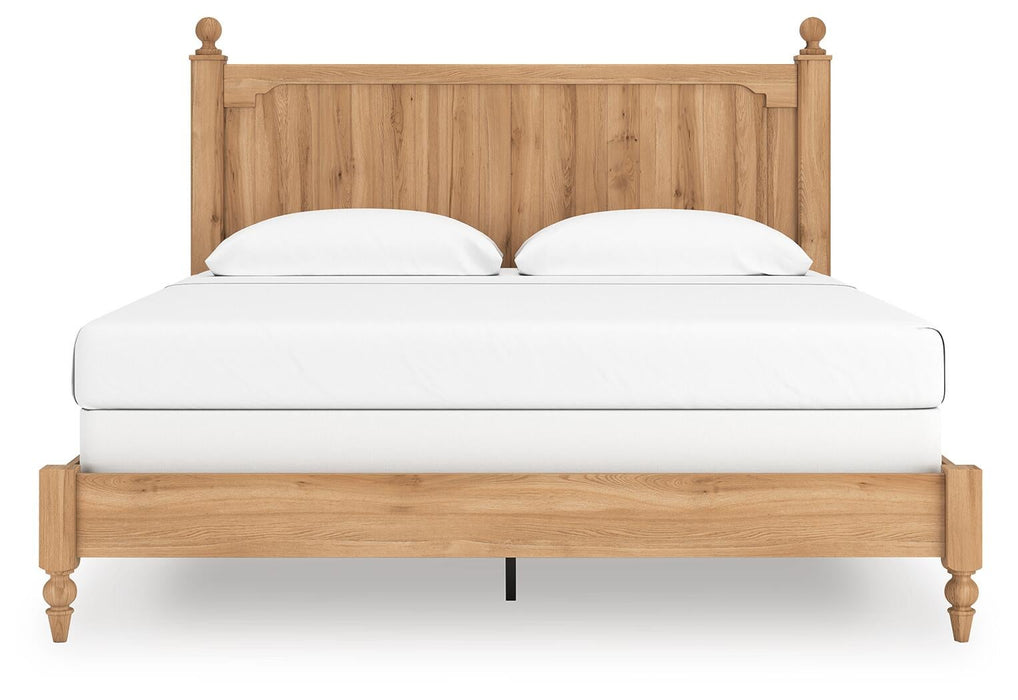 Aleaport King Panel Bed with Mirrored Dresser
