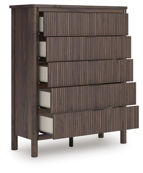 Pamytta Full Panel Bed, Dresser, Mirror, Chest and Nightstand