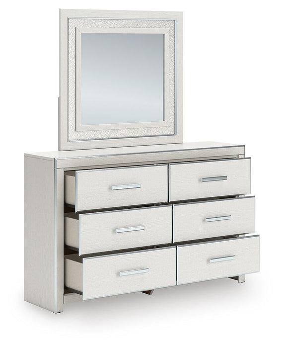 Zuraleus Queen Upholstered Panel Platform Bed, Dresser, Mirror, Chest and Nightstand