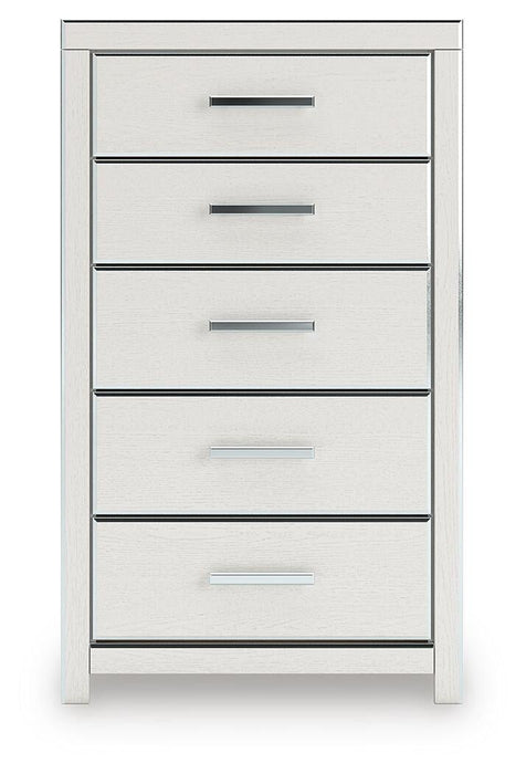 Zuraleus King Upholstered Panel Bed, Dresser, Mirror, Chest and Nightstand