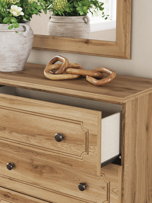 Aleaport Twin Panel Bed with Mirrored Dresser and Nightstand
