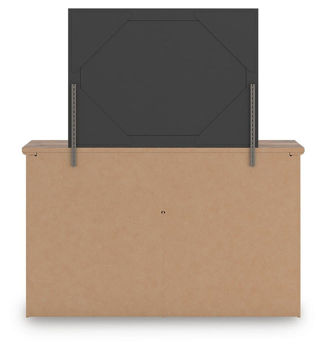 Rusticott King Poster Bed, Dresser and Mirror