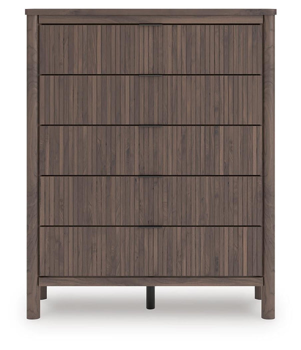 Pamytta Full Upholstered Panel Bed, Dresser and Mirror