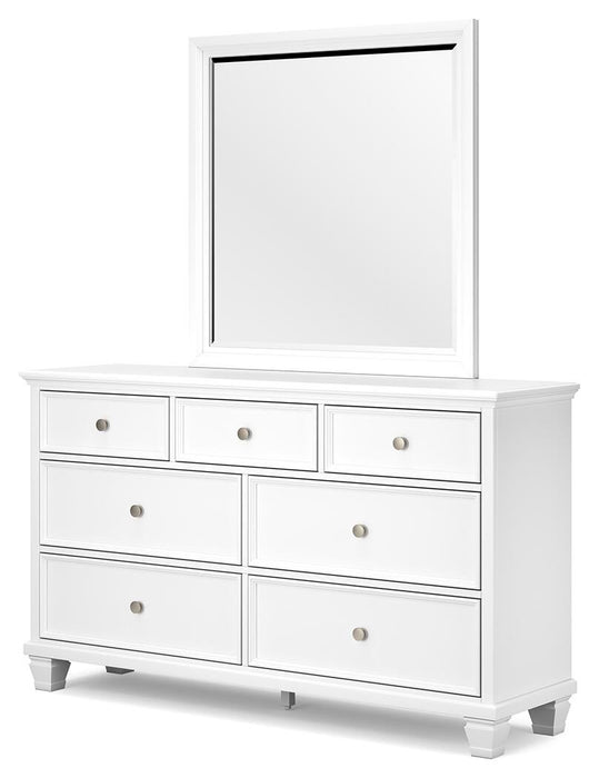Fortman California King Panel Storage Bed, Dresser, Mirror and Nightstand