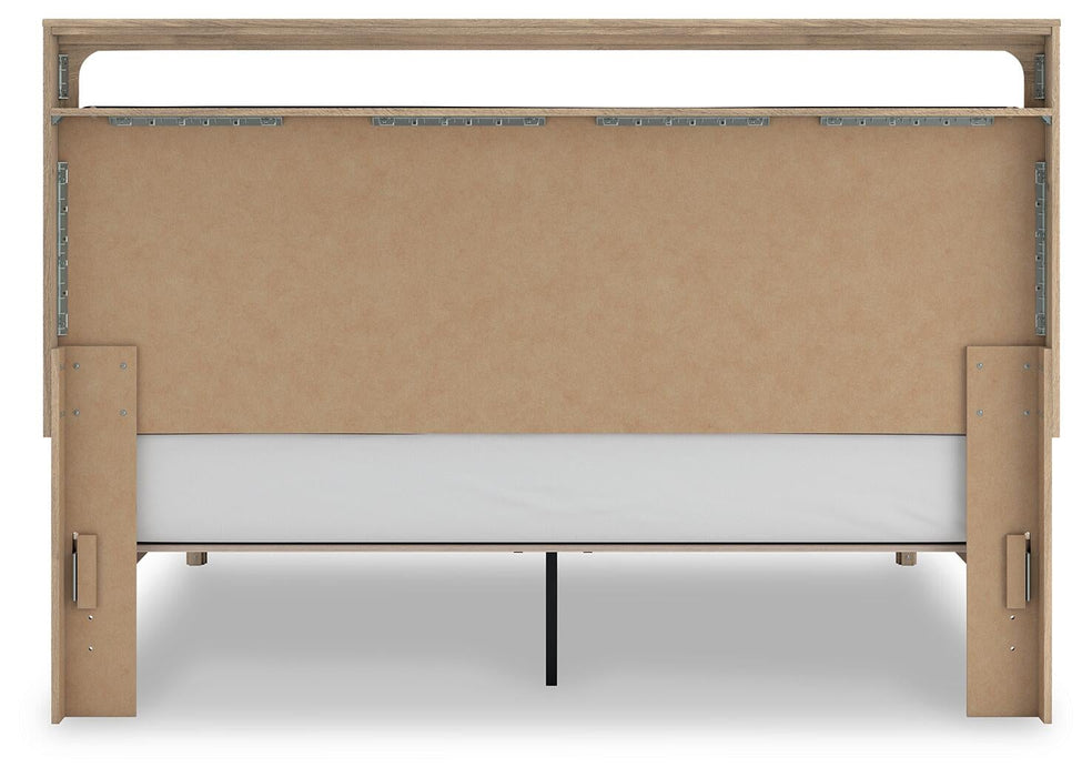Kinlanni King Upholstered Platform Bed, Dresser, Mirror and Nightstand